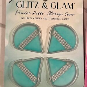 Glitz & Glam TikTok Viral 4 Powder Puff + Storage. Cases (2 packages) NEW